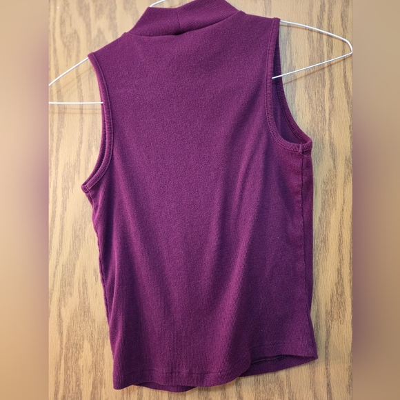 Cute, purple mock turtle neck crop top. Size small. Great shape. - Picture 3 of 4